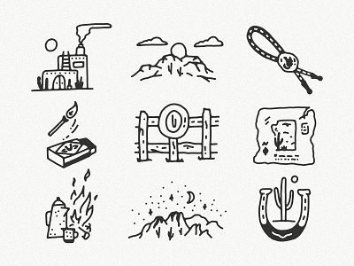 Western Icon Set cowboy cowboy hat cowboy icon cowboy illustration icon design icon set icons western western icon western illustration