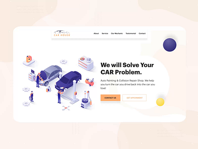 Car Service Landing Page Design animation automobile booking from car car animation car landing page car online booking car service car wash clean illustration mantinance online service service service station smart car texi booking texi service track webdesign