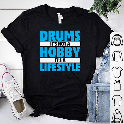 DRUMS IT'S NOT A HOBBY IT'S A LIFESTYLE T-SHIRT DESIGN band lover tshirt design band tshirt bass guitar design designs drum and bass drummer drummers tshirt merch by amazon music music art music lover tshirt design music tshirt shirt tshirt tshirt art tshirt design tshirt designer tshirtdesign tshirts