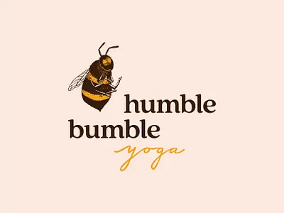 Humble Bumble Yoga bees brand design handlettering illustration logo typogaphy yoga