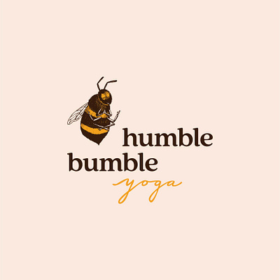 Humble Bumble Yoga bees brand design handlettering illustration logo typogaphy yoga