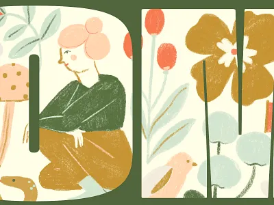 Home botanical color digital floral illustration inspiration nature nature art typogaphy