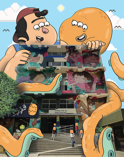 Church Street Metro Station architecture artwork bangalore building character characterdesign characters design illustration metrostation vector