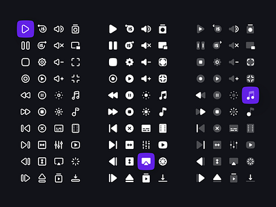 Media Controls Icon Set clean controls dark duotone figma icon icon set icons interface light line media controls media player player solid ui ux