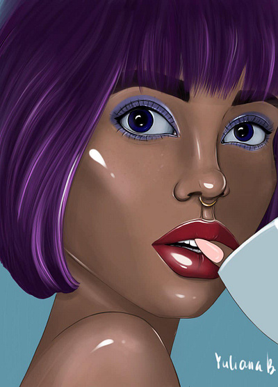 Beauty illustration portrait procreate