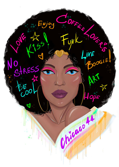 Cover Girl for café CHICAGO 44 illustration portrait procreate