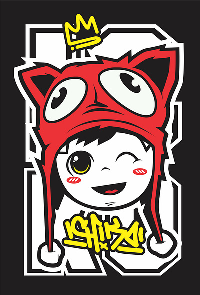 ichiko not cool cartoon character design graffiti mascot