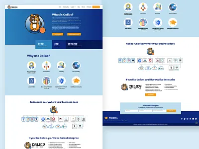 Project Calico - Open Source Project Website blue branding cat cloud containers illustration kubernetes marketing microservices orange projectcalico saas security technical webdesign white