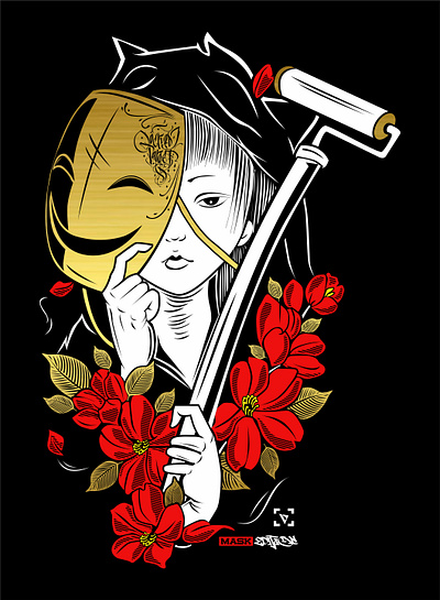 mask artwork artwork branding character design graffiti illustration mask streetart vector women