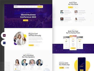 Event Landing Page UI Concept conference event landing page meetup new design template trending ui design webui