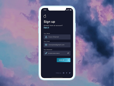 Day 03 - Sign Up screen 10ddc dailyui dailyuichallenge register sign up uichallenge uipractice uxchallenge