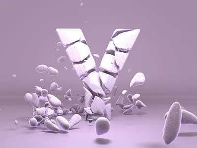 Rock explosion particles · Y💥 3d 3d animation art cinema4d design illustration textures typography