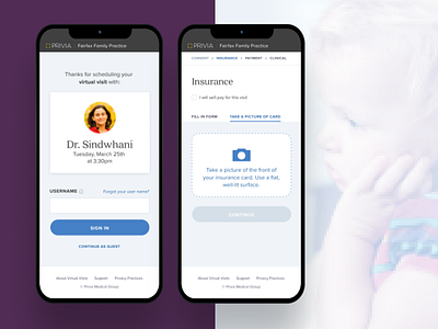 Privia Telehealth - A Digital Healthcare Partnership brand strategy healthcare app product card