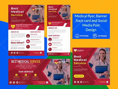 Healthcare & Medical Flyer, Rack Card and Web banner business business flyer business flyer design corona virus design flyer graphic design logo designer signature logo t shirt design vintage logo website design