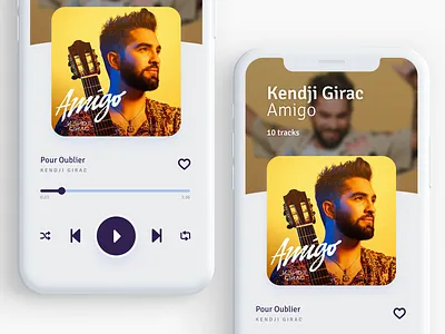 Music player app app app design application clean design ios iphone mobile music music app round shadow ui ux white