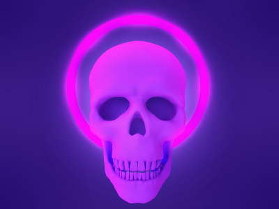 Neon skull 3d 3dsmax bone character concept head illumination light neon render shine skull ultraviolet violet