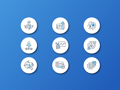 Crypto Icon Set 2d art branding crypto crypto exchange cryptocurrency design digital digital illustration digitalart graphic design icon design icon set icons line icons profit safety settings ui vector