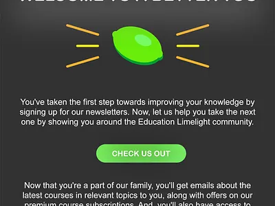Education Limelight Welcome Email green grey lime marketing materials neon colors welcome email yellow