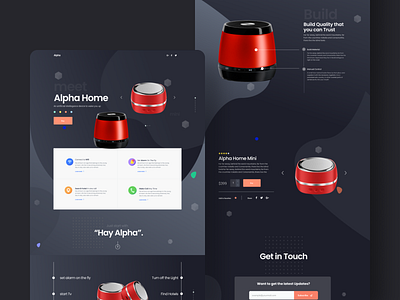 Alpha Home Mini Landing Page 2020 trend alpha home branding design google google home illustration landing page product design product landing page smart home technology typography ui ui design ux uxdesign web landing page website builder website design