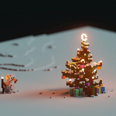 Voxel Christmas 3d christmas christmas tree magicavoxel snowman voxels