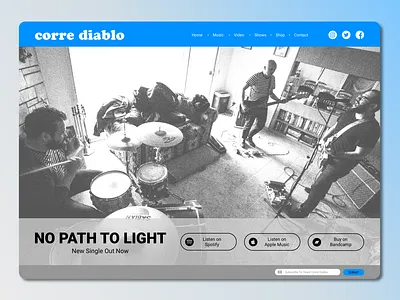 Daily UI 003 Landing Page 003 daily dailyui landing page music musician ui web interface