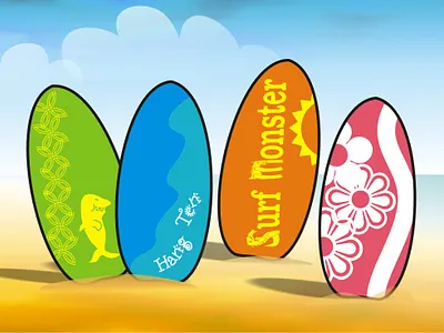Surfboard Design for Kids Game fun game design graphic design kids kids game kit prop design