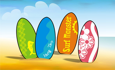 Surfboard Design for Kids Game fun game design graphic design kids kids game kit prop design