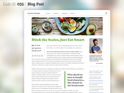 Daily UI 035 | Blog Post 035 blog blog post cooking daily 100 challenge daily ui dailyui dailyuichallenge web