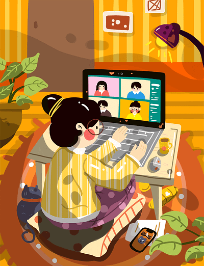 Online office illustration