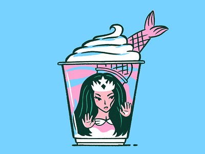 Mermaid Frappuccino character design coffee fish frappuccino girl illustration mermaid people procreate sea siren starbucks women