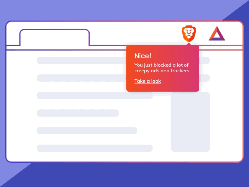 Brave Shields intro tooltip transition adblock browser interaction design motion design principleformac product design prototype prototype animation transition ui design ux design visual design waves