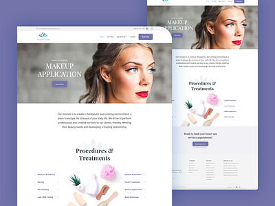 Beauty & Spa Services Website adobe xd beauty beauty salon branding design home page homepage design landing design lashes spa web web design web designer web development web site website website builder website design websites