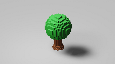 Voxel Tree 3d 3dcg blender blender3d c4d cinema4d design illustration interior isometric isometricart japan lowpoly lowpoly3d minimal