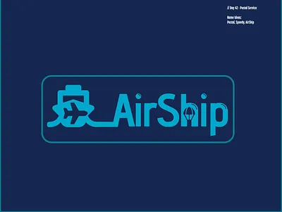Daily Logo Challenge: Day 42 | AirShip airship blue branding daily logo daily logo design dailylogo dailylogochallenge design harris robert illustration logo parcel plane postal ship speedy