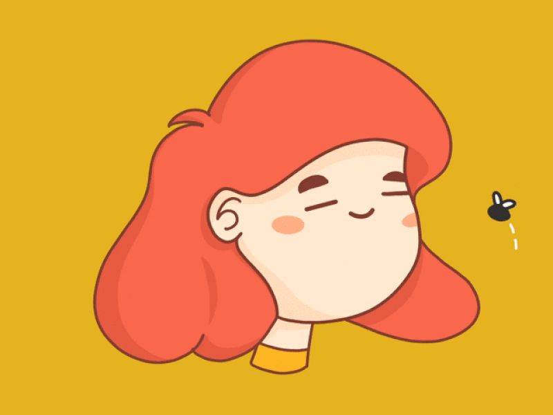 Unbothered Illustration animate animation character characters cute illustration fly gif girl girl character girl illustration illustator illustration illustration art illustrations illustrator mustard yellow procreate procreate app red unbothered