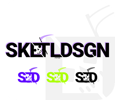 SKLTL DSGN Logo/Badge branding death design grim reaper logo minimal reaper scythe simple skeletal skeletal design skeleton skull vector