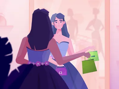 Credit card promo 2d animated animation character character animation credit creditcard design gifts motion promo shop shopper shopping