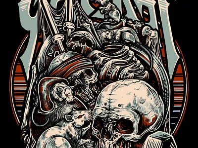 Gym Rat blood sweat fearless branding design gym halloween illustration lifting rats screen printing skulls train till death workout