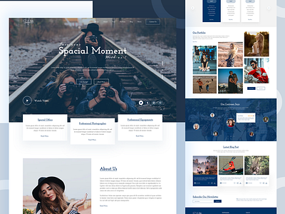 Photography Landing Page design design illustration photo editing services photography photography website psd template trend design 2020 ui ux web web app web design website website design