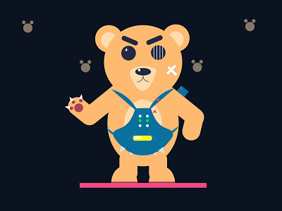 Angry bear illustration