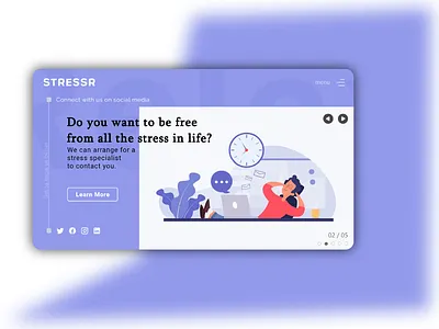 Stressr branding creative design design illustrator material minimal typography ui ux web