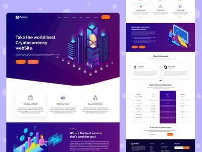 Cryptocurrency Website Landingpage Design crypto currency crypto wallet cryptocurrency cryptocurrency app cryptocurrency exchange cryptocurrency investments design landing page design latest design psd template trend design 2020 ui ui designer ux web web app web design website website design