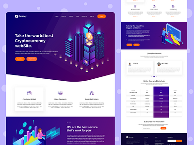 Cryptocurrency Website Landingpage Design crypto currency crypto wallet cryptocurrency cryptocurrency app cryptocurrency exchange cryptocurrency investments design landing page design latest design psd template trend design 2020 ui ui designer ux web web app web design website website design