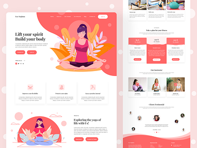 Yoga Institute Website Landing page Design design landing page design meditation meditation app meditations psd template trend design 2020 ui web web app web design website website builder website concept website design yoga yoga app yoga logo yoga pose young