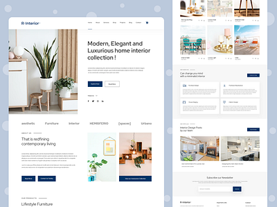 Home Interior Website Landing Page Design app design landing page design psd template trend design 2020 ui web web app web design website website design