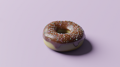 Donut in 3D 3d 3d art chocolate donut donuts doughnut icing model modeling realism sprinkles