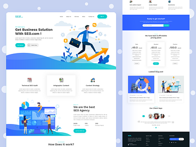 SEO Digital Agency Home Page Design colorful seo page colorful ui design digital marketing home page marketing site psd template seo seo agency seo company seo homepage seo services trend design 2020 ui ui homepage web web design website website design