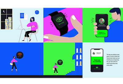 studycase The Watch app companion illustrator product design prototype safety security smartwatch