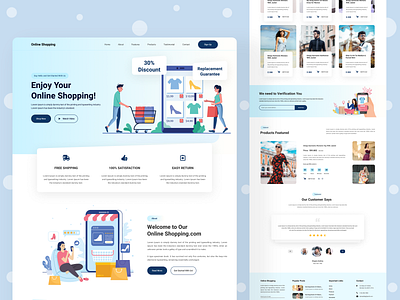 Online Shopping Website Landing Page Design best shopping app branding court design internet shopping logo online shop online shopping psd template shirt shop shopping trend design 2020 ui ui designer uiux web web design website website design