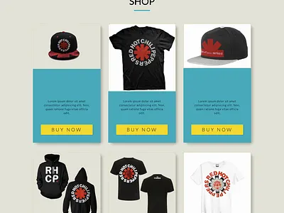 RHCP Band Merch bandmerch design red hot chili peppers ux web